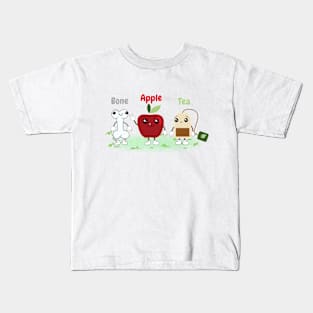 Bone apple tea funny cute fruit design Kids T-Shirt